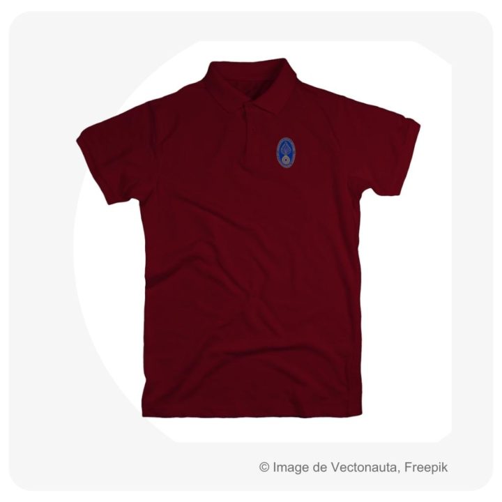 Polo bordeaux avec le logo de l'association pour l'histoire de la gendarmerie vaudoise